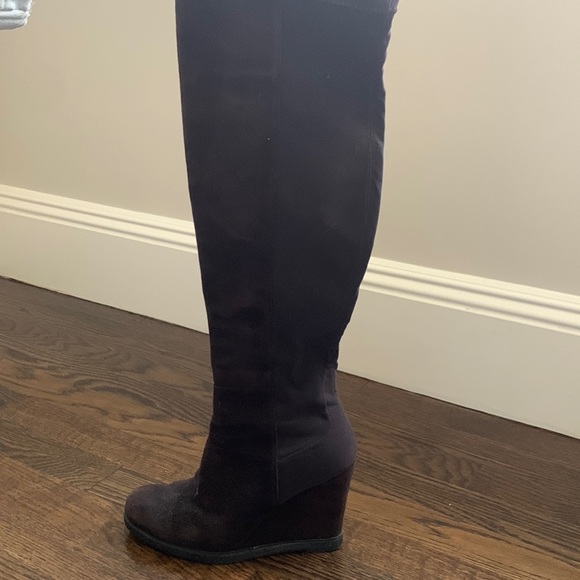 Stuart Weitzman Shoes - Knee high suede wedge boots